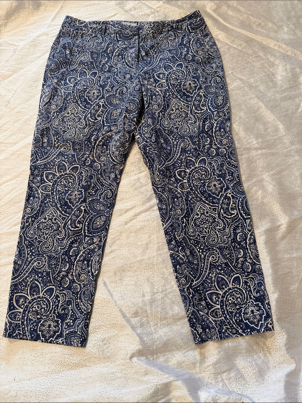 Charter club Navy Paisley Print Stretch Pants for women size 16